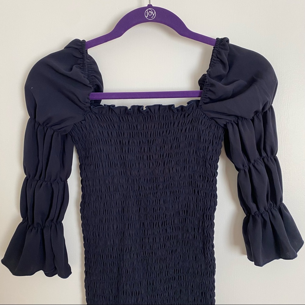 ASOS queen bee maternity navy shirred dress UK size 10/US size 6